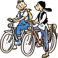 2 jongens op fiets